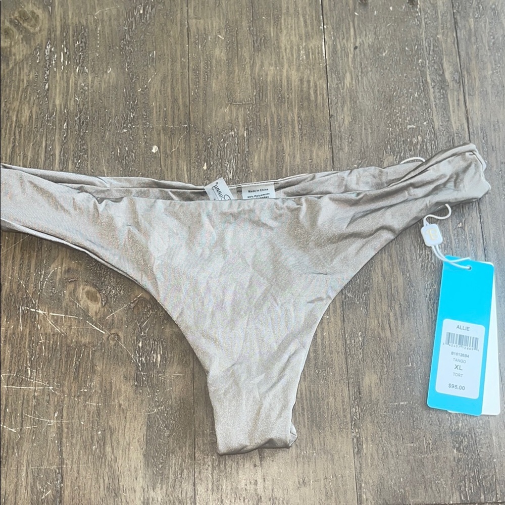 Beach Bunny Metallic Taupe Bikini Bottoms NWT